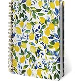 XYMBF Lemon Notebook Journal, Lemon Lover Gifts Notebooks for Work, Blue and Yellow Botanical Fruit Aesthetic Journal, Italia