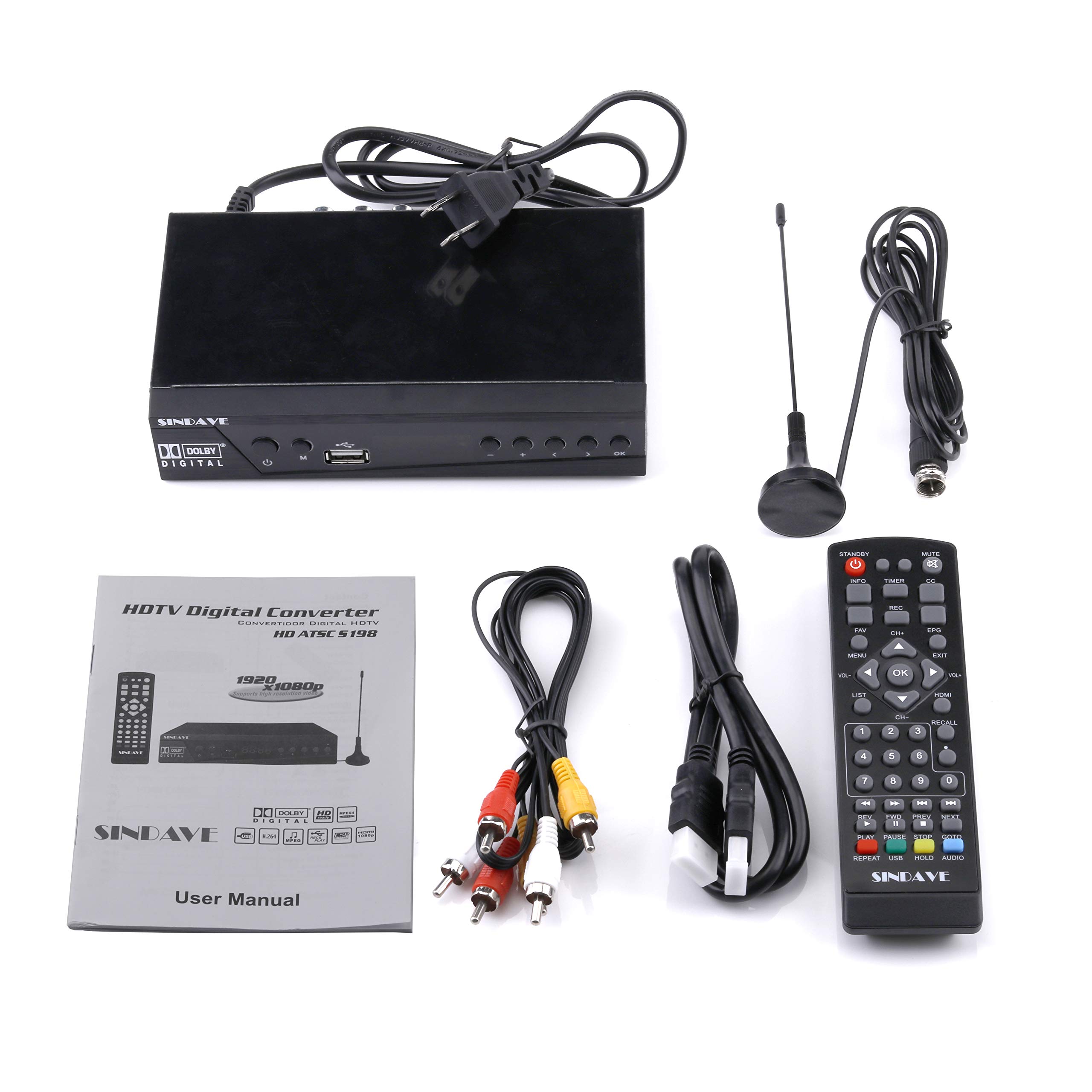 Digital TV Converter Box, Digital Converter for Analog TV, HD 1080P TV