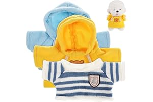 TOYANDONA 3pcs Bear Clothes, Cute Tiny Clothes Stuffed Animal Clothing Doll Clothes Plush Toy Clothes 14-18 Inches Toys