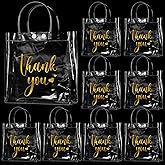 Kacctyen 24 Happy Birthday Clear Gift Bag PVC Birthday Party Favor Bags Handle Reusable Wrapping Treat Theme Supplies Souvenirs Guests C29