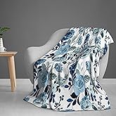 AMORVITA Floral Throw Blanket for Couch Bed Sofa Chair Living Room, Flower Flannel Fleece Blanket Soft Cozy Lightweight Breathable Fluffy Durable Home Decor Gifts for Men Women Girls Boys 50 x 60 Inch