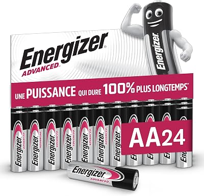 Advanced Piles AA (Lot de 24) LR6, 1,5V, Haute Performance