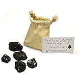 Santa's Coal for Christmas Stocking, Premium Cotton Bag and 5 Small Lumps (1 x 1 x 1 Approx. - Medium Marble Sized) - Genuine