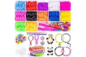 CHRISHCO Loom Bracelet Kit,1200+ Rubber Bands Kit 12 Vibrant Colors Bracelet Making Set with Charms, Tools & Storage Box (Sta