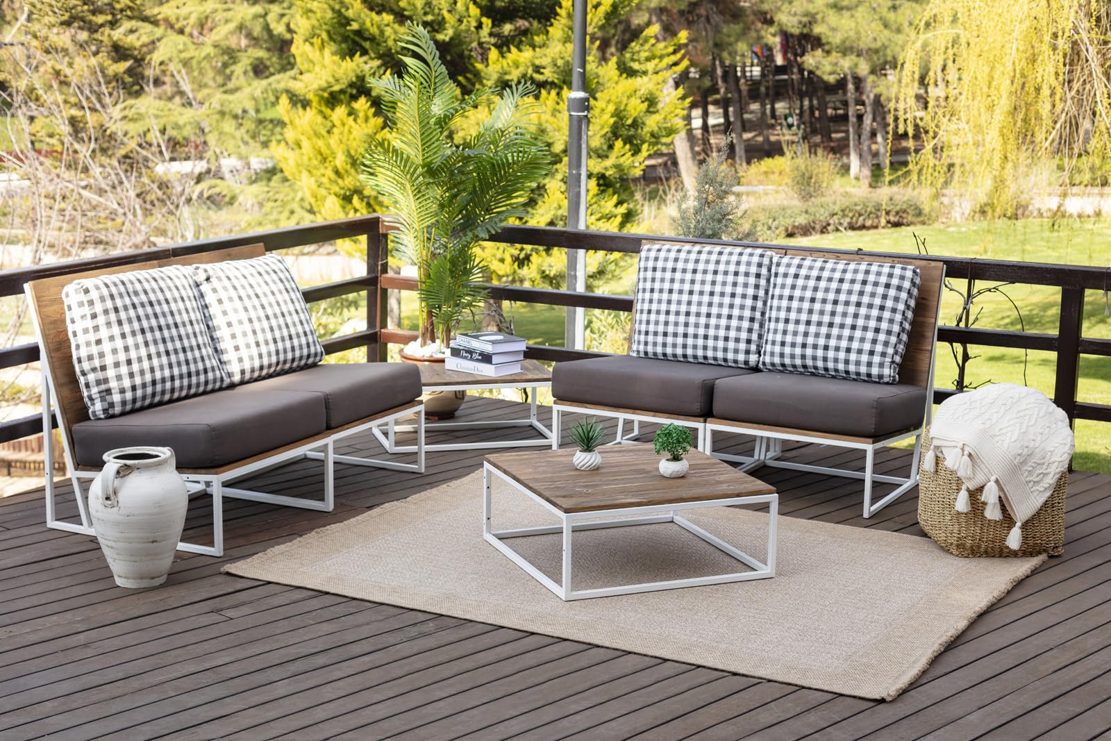 Livabliss Jenny Perth Indoor Outdoor Carpet 120x170 cm, Boho Pattern for Living Room, Dining & Kitchen, Waterproof Stain Durable, Beige