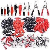 Glarks 108Pcs 35/45/53mm Red and Black Metal Alligator Clips Crocodile Electrical Test Clamps and 5A 15A 30A Charging Clips A