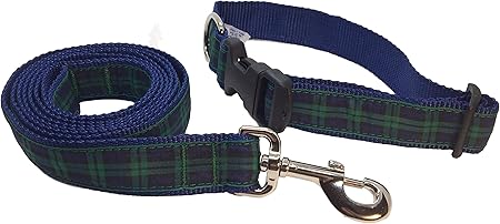 blue tartan dog harness
