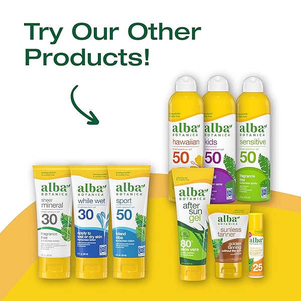 ALBA BOTANICA HAWAIIAN SUNSCREEN LOTION, SPF 30, ALOE VERA, 3 OZ