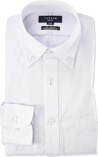 Amazon タカキュー ドレスシャツ ワイシャツ ノーアイロン ストレッチ スリムフィット ビジネス ニットシャツ 長袖 メンズ ピンク M シャツ 通販