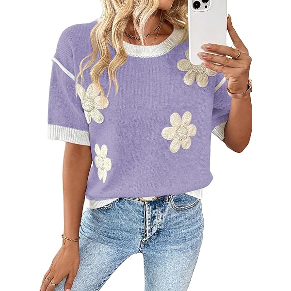 タグ付き未使用　Short Sleeve Knit Pullover Amazon.com: Womens Cap Sleeve Chunky Knit Sweater Plus Size