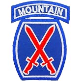 United States Army 10th Infantry Division, Full Color, Embroidered Patch with Iron-On Adhesive