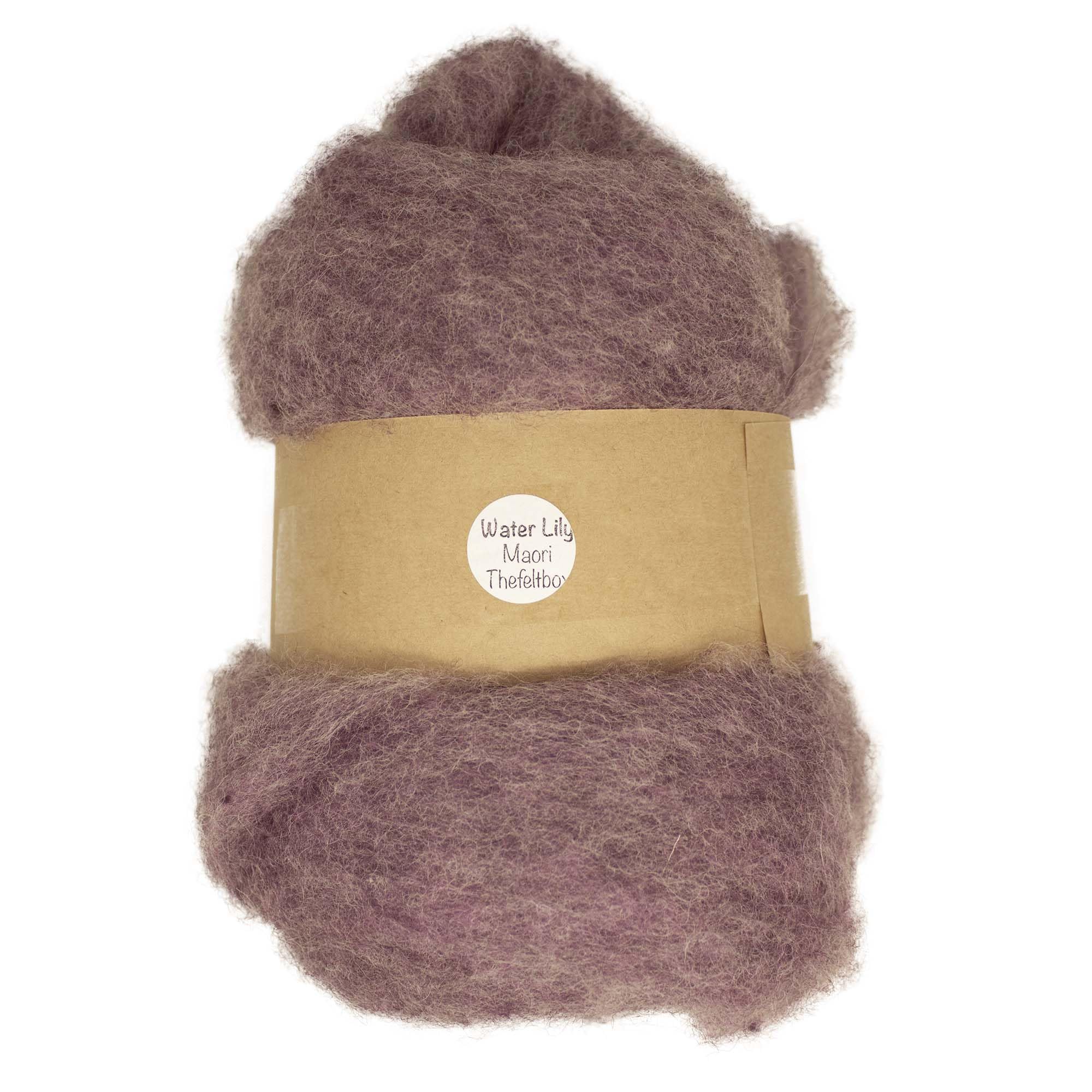 Needle Felting Wool 100g – Carded Batt for Needle & Wet Felting, Core & Finish – Maori DHG – Water Lily