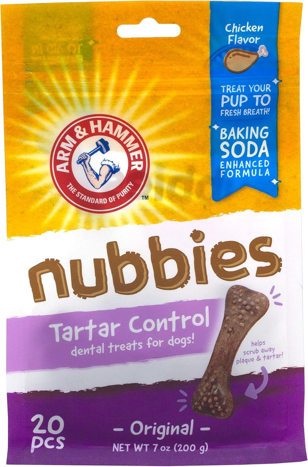 Arm & Hammer Nubbies Dental Treats for Dogs | Dental Chews Fight Bad Breath, Plaque & Tartar without Brushing | Available in Multiple Flavors and Sizes