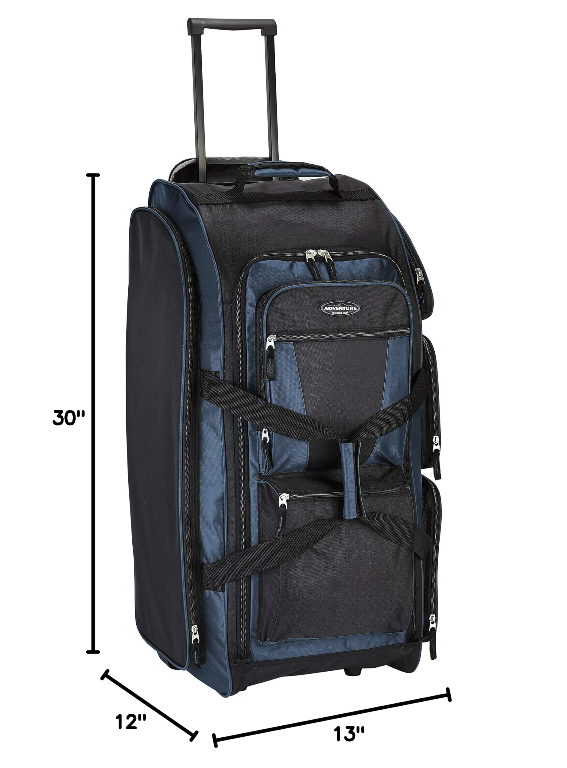 Travelers Club Xpedition 30 Inch Multi-Pocket Upright Rolling Duffel Bag
