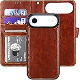 Bocasal Detachable Wallet Case for iPhone 17 Air RFID Blocking Card Slots Holder Premium PU Leather Magnetic Kickstand Shockproof Wrist Strap Removable Flip Protective Cover 5G 6.5 inch (Brown)