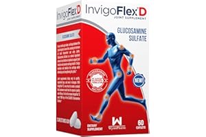 INVIGOFLEX® D - 1500mg of Glucosamine Sulfate (Classic Formulation) - Premium Joint Supplement for Knees, Hands, Back, & Hip Support D: Glucosamine Sulfate, Caplets - 60 Ct