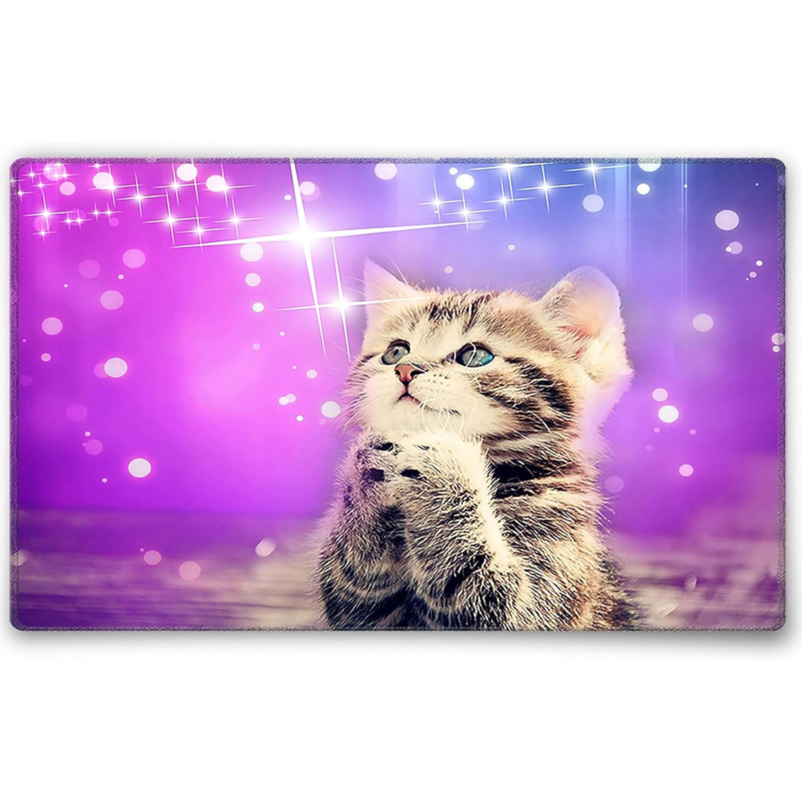 Silent Monsters Mouse Mat Size M 14 x 10 inches / 36 x 25 cm, Cat, Stitched Edges, washable & rollable Mouse Pad, Gaming Home Office Mousemat, Mousepad non-slip & quiet, Desk Mat