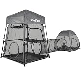 Catio Outdoor Cat Enclosure, 3-in-1 Extra Large Portable Cat Playpen with Tower Tent &amp; Tunnel, Foldable Waterproof Mesh Catio for Indoor Outdoor Cats &amp; Small Pets