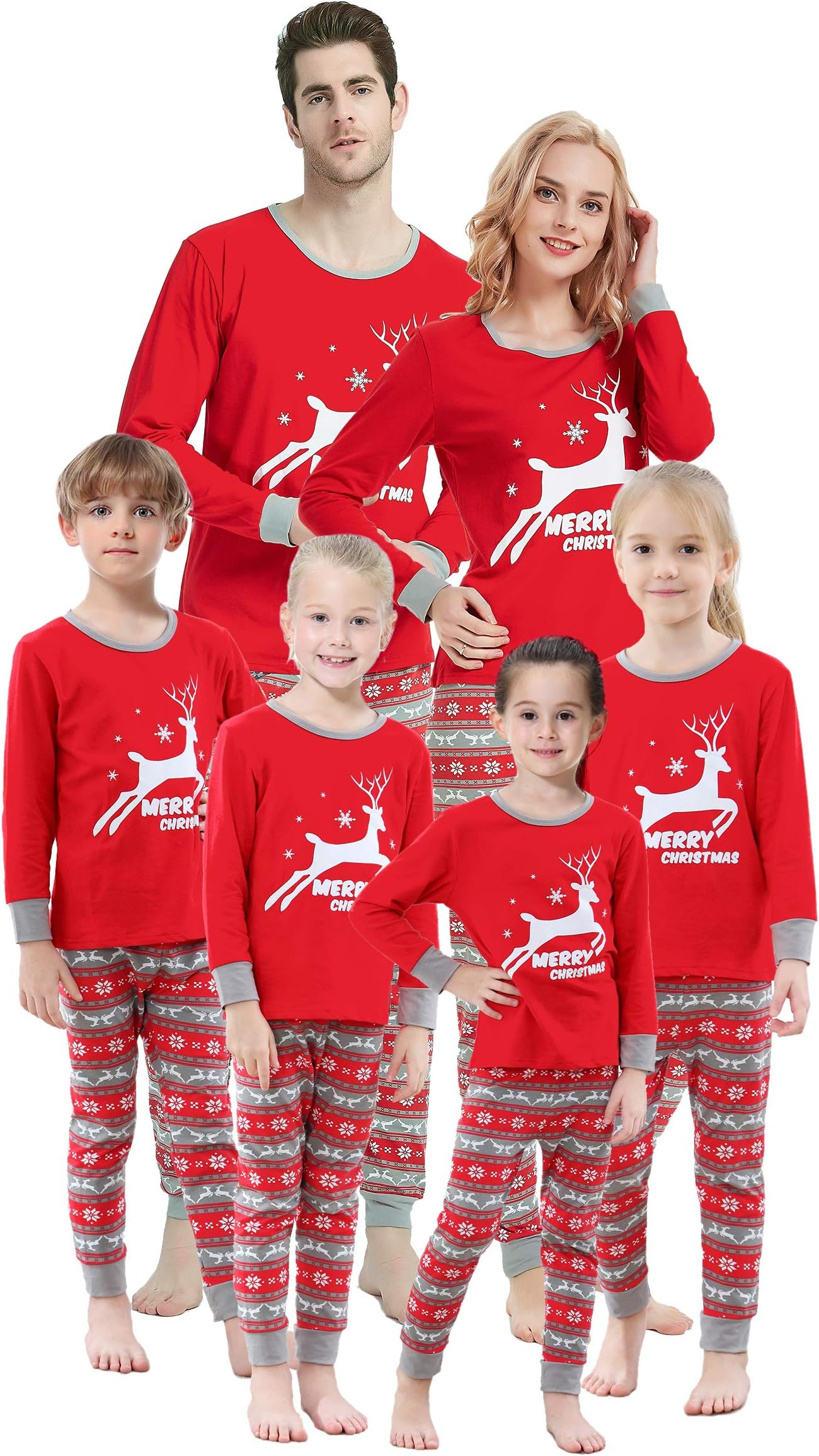 Family Matching Christmas Pajamas for Boys Girls Snowman Sleepwear Kids PJs Men Women 2 Pieces Pants Set