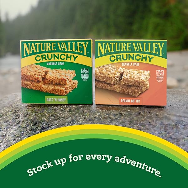 NATURE VALLEY CRUNCHY GRANOLA BARS, PEANUT BUTTER, 12 CT, 8.94 OZ (6 POUCHES)