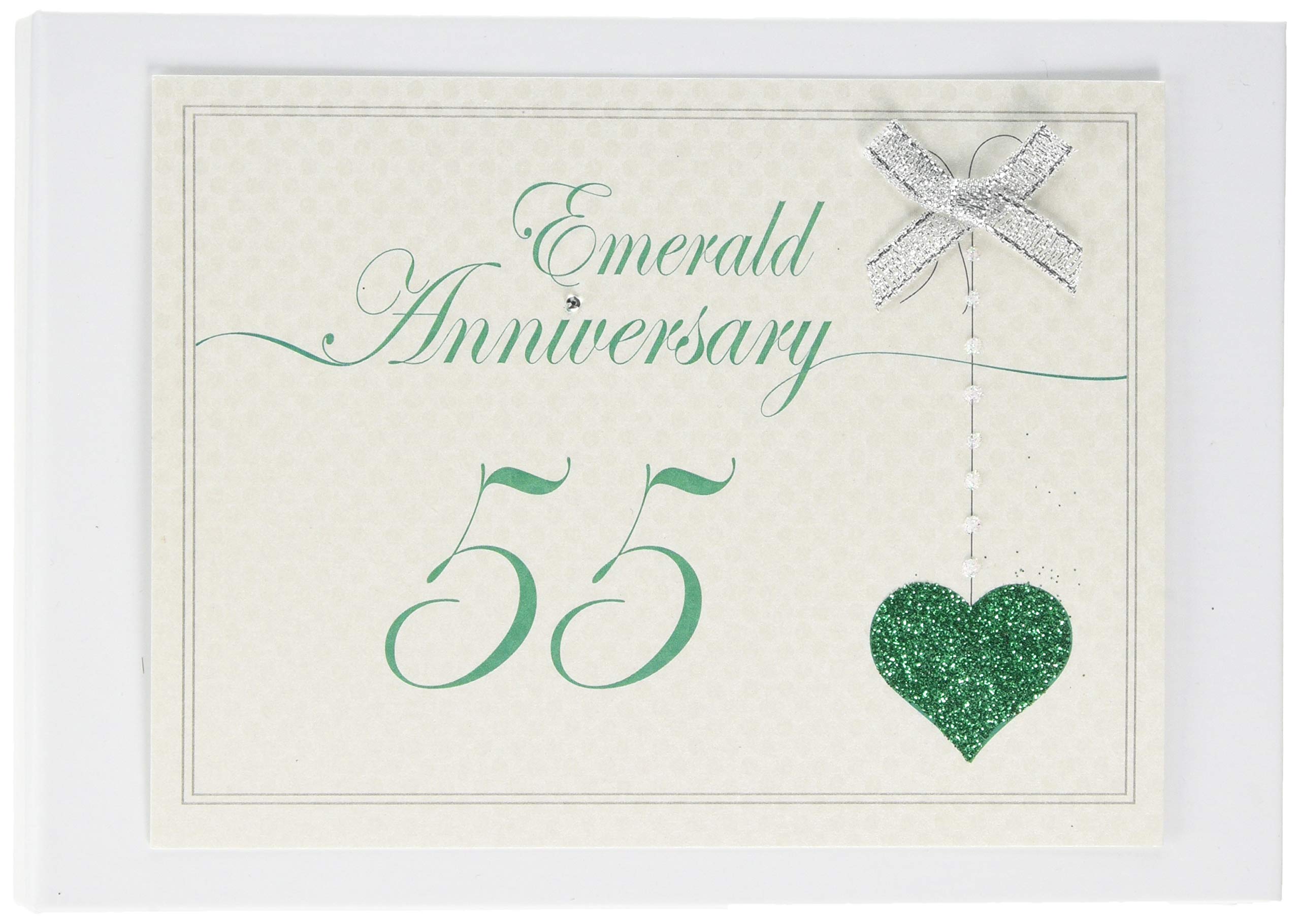 White Cotton Cards 55th Anniversary, Heart Photo Album (LLA55T), of