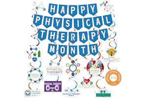 Breling 49 Pcs Physical Therapy Month Decorations Including Banner Hanging Swirls Wall Decor Holiday Celebrating Events for Festival Supplies