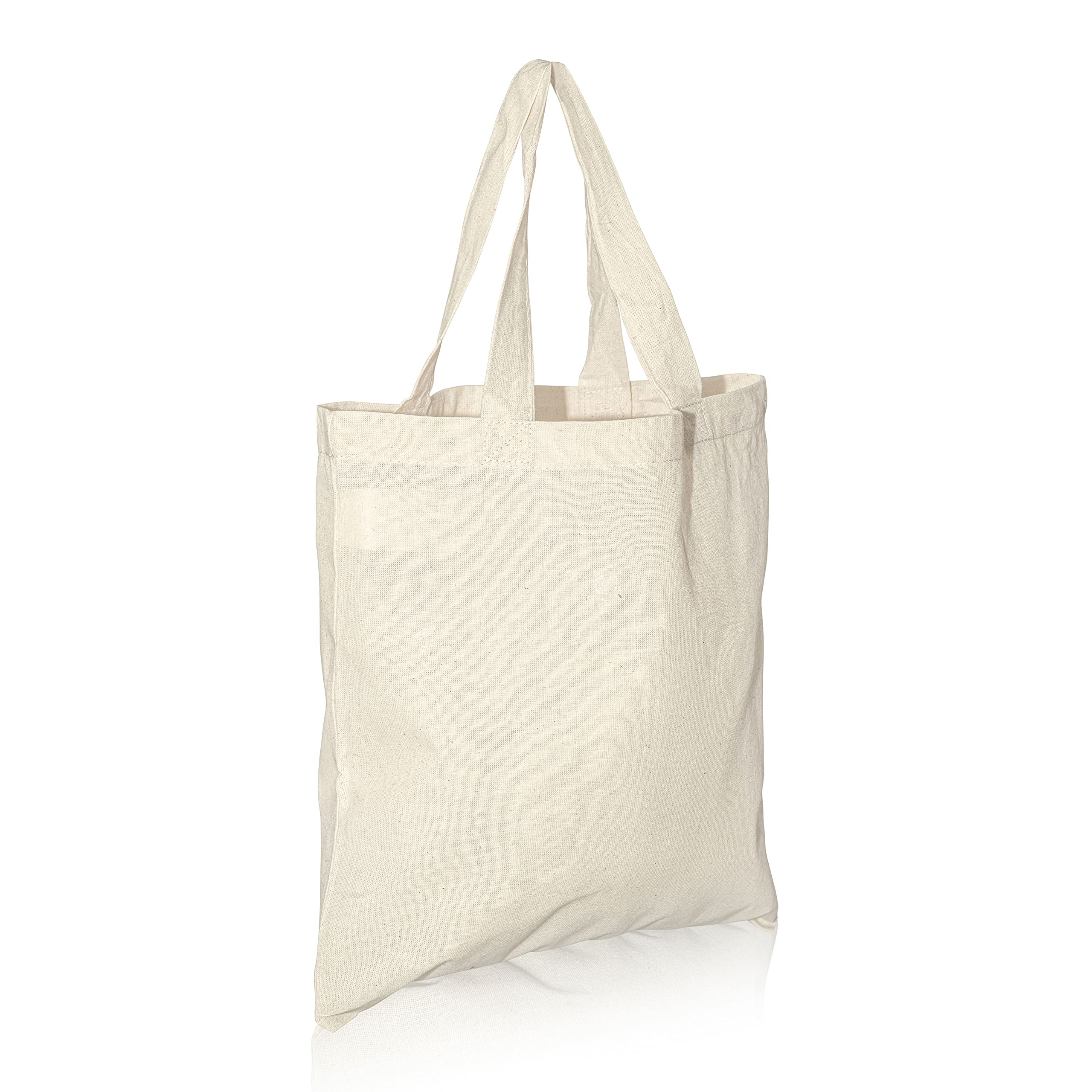 IMFAA Natural Cotton Canvas Reusable Tote Shopping/Kids Party bags. Natural Colour Ideal for Printing and Embroidery. (10, Small(30x30) Cm)…