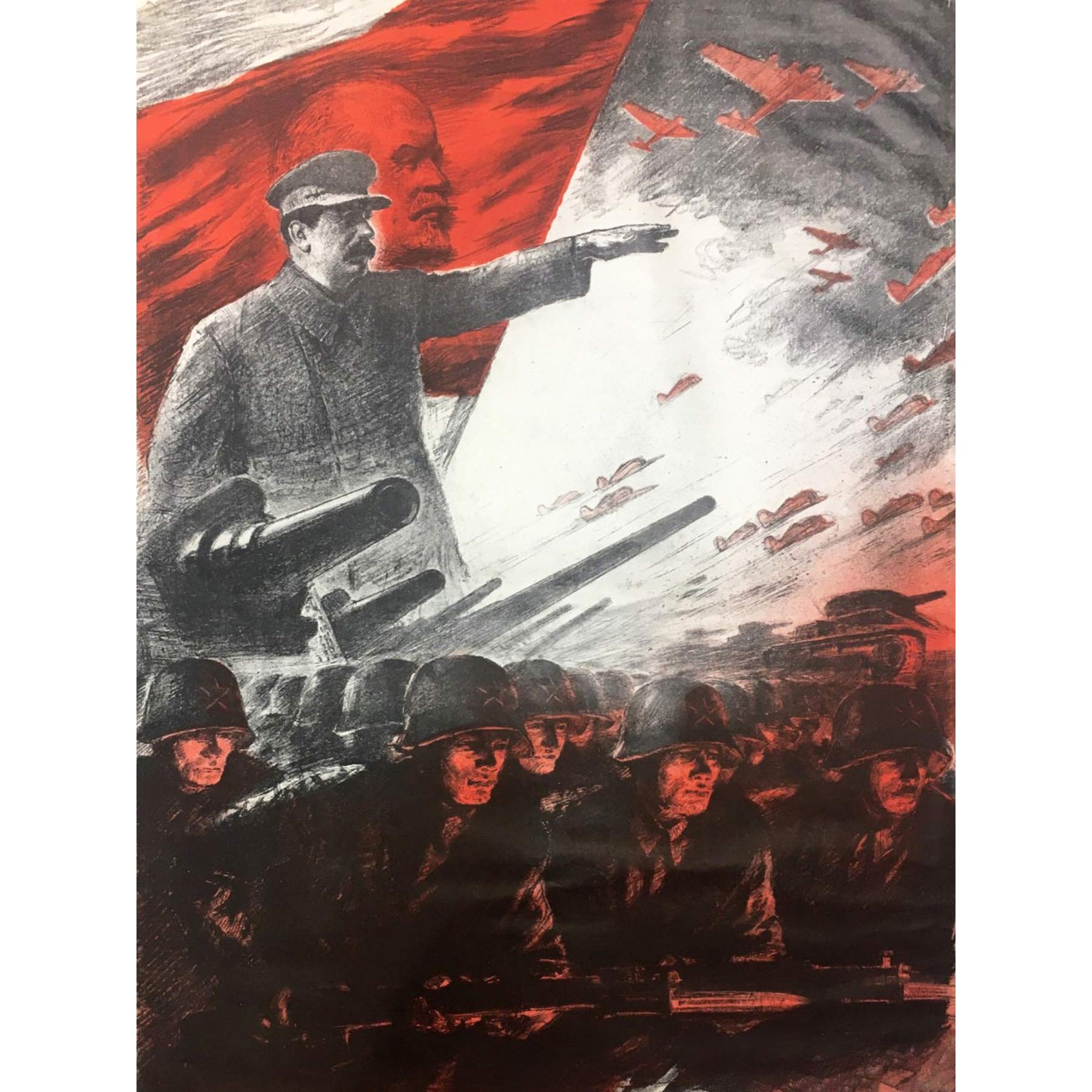 Gumbertovich War WWII USSR For Motherland Stalin Lenin Premium Wall Art Canvas Print 18X24 Inch