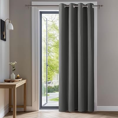 Deconovo Blackout Curtain 132 x 214 cm Light Grey One Panel