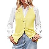Sumtory Women Sweater Vest Button Down V Neck Knit Tank Top Sleeveless Cardigans
