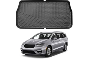 Mixsuper Custom Fit Cargo Liner for Chrysler Pacifica 2017-2025/Voyager 2020-2025, Behind The 3rd Row, All Weather Rear Cargo Mat Trunk Liner Black