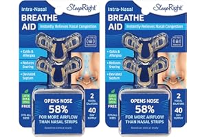 SleepRight Intra-Nasal Breathe Aids Breathing Aids for Sleep Nasal Dilator Snore Reducer - 2 Pack (4 Count)