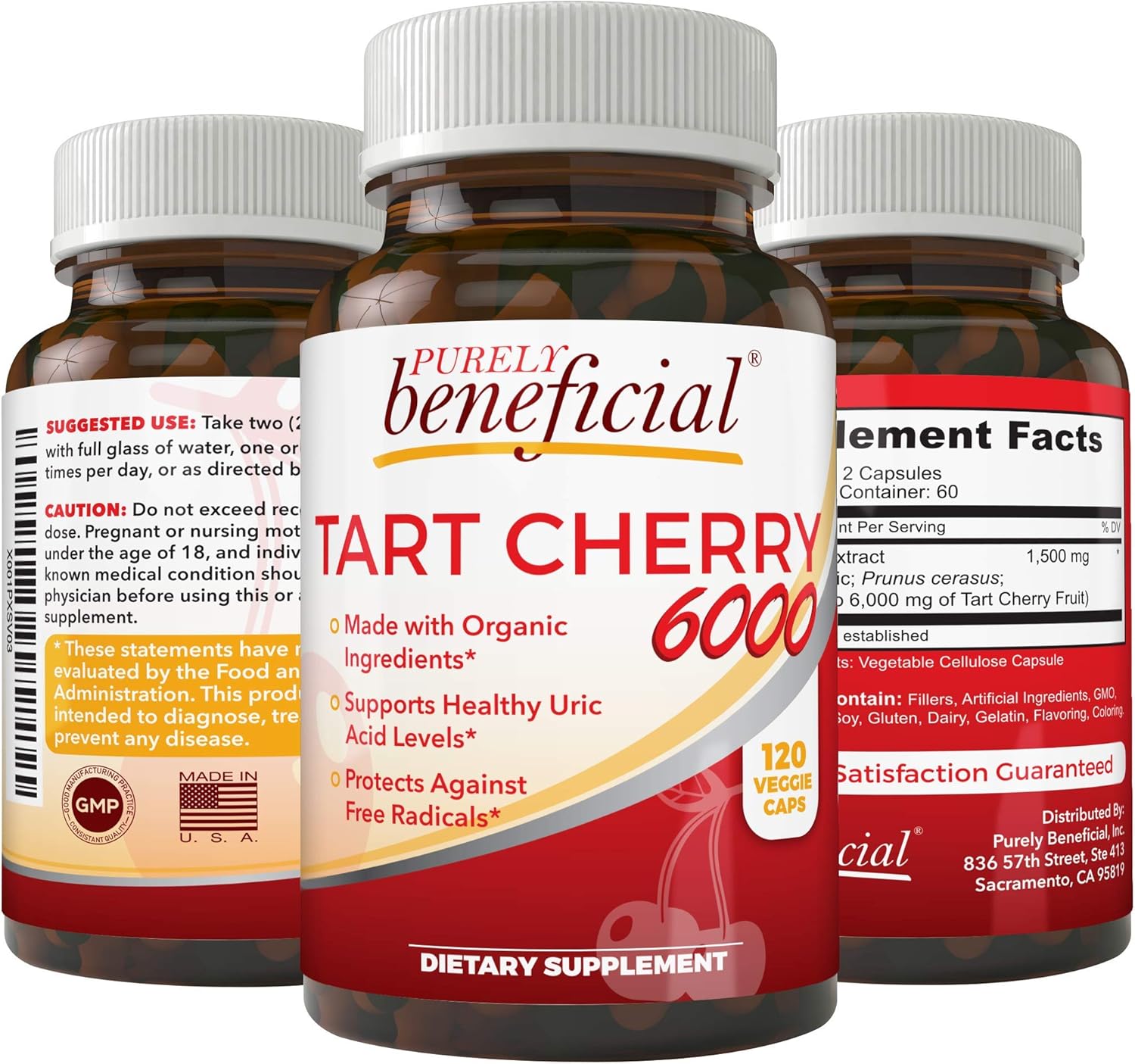 Organic Tart Cherry Capsules 6000 mg Montmorency Cherry