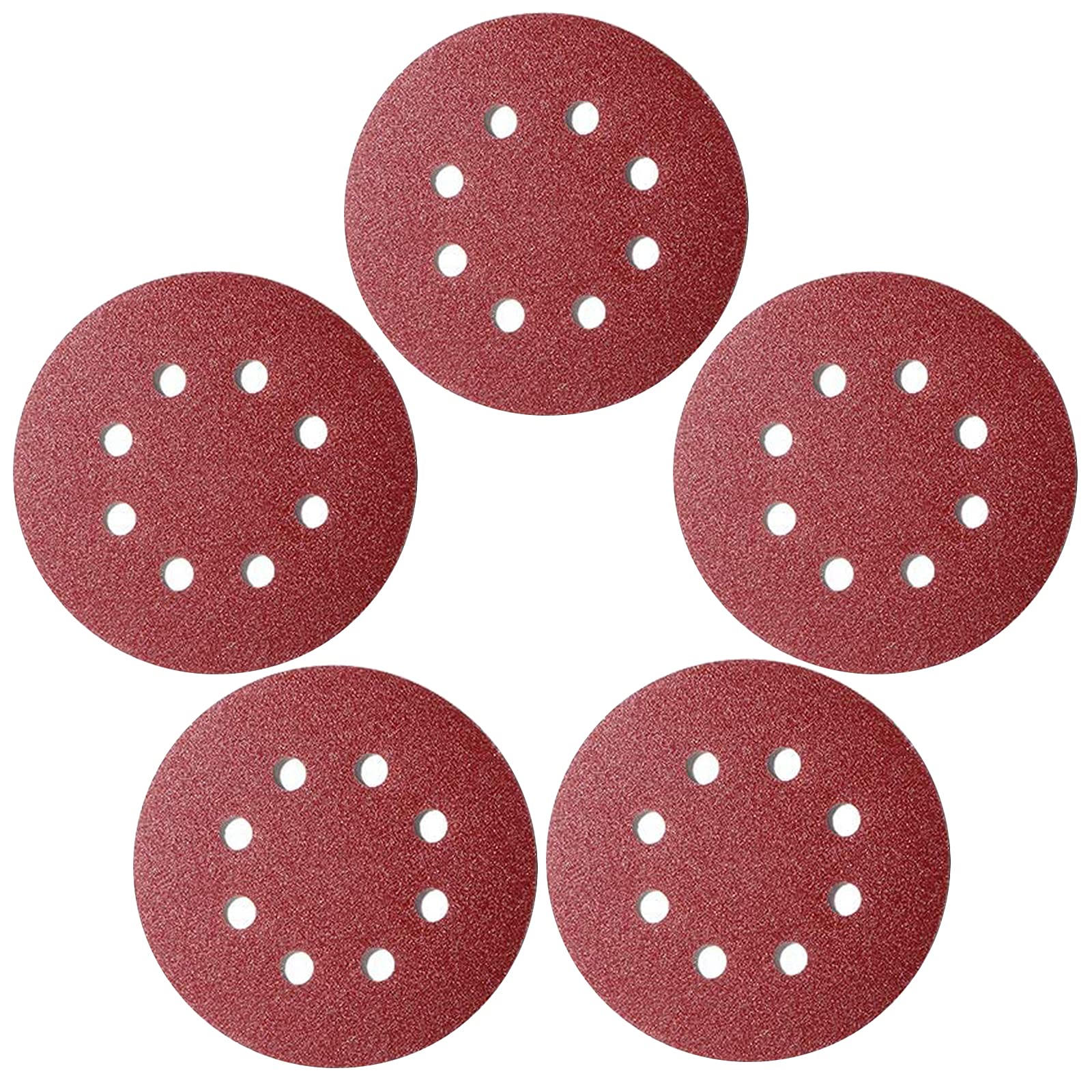 50 Pcs 125mm Sanding Discs Pads, Premium 8 Hole 120 Grit Hook and Loop Sandpaper Sheet for Random Orbital Sander.