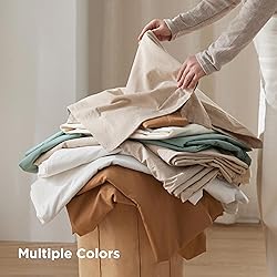 Bedsure 100% Washed Cotton Duvet Cover Queen Size