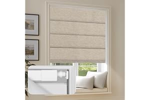 SEEUNANA No Drill No Tools Blackout Roman Shades Easy to Install for Indoor Windows Cordless Roman Blinds Thermal Insulated N