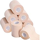 Tondiamo 8 Rolls Elastic Tape Adhesive Elastic Tape Self Adhesive Bandages Wrap Flexible Stretch Bandages Athletic Sports Skin Strips for Sports Ankle, Knee and Wrist Animal Pets(4 Inch X 5 Yard)