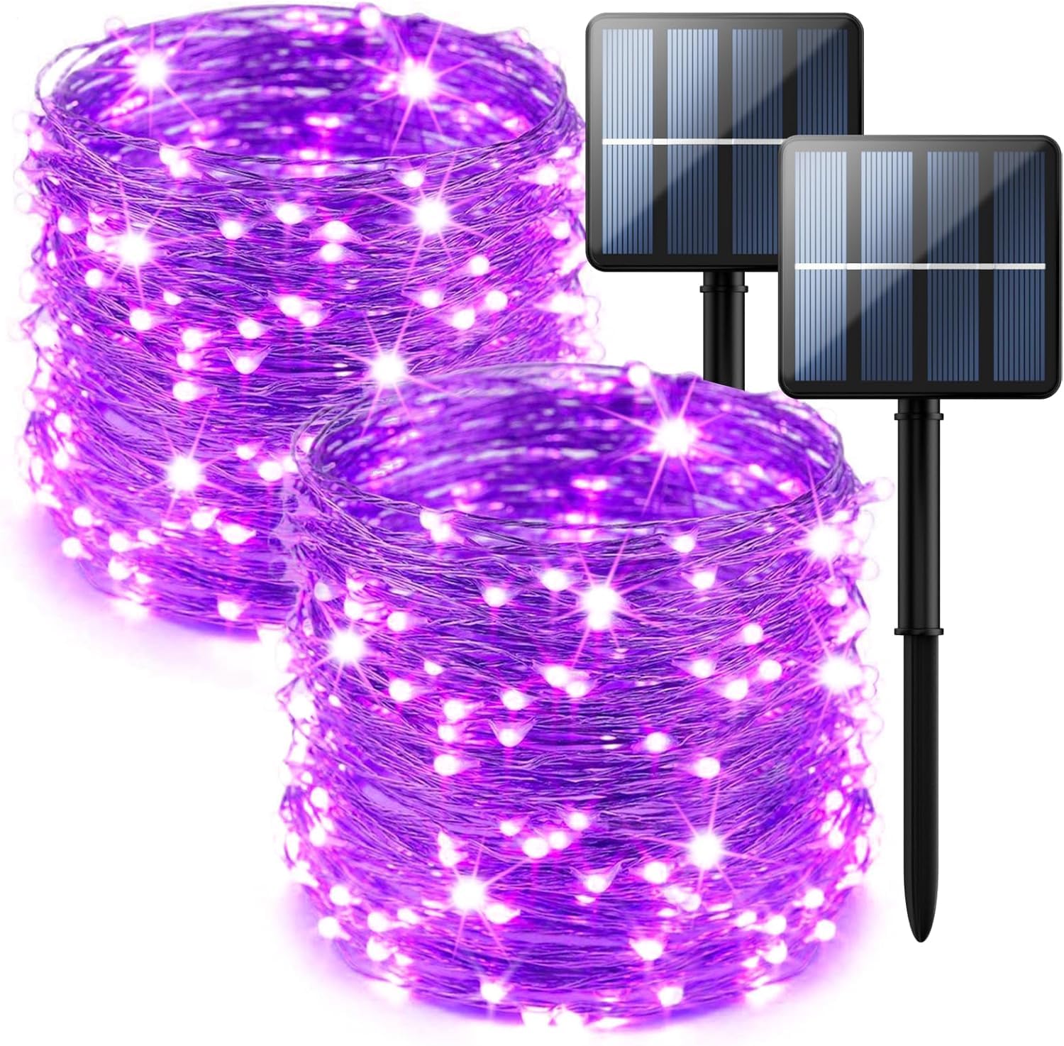 Photo 1 of *MISSING PARTS* Selarlyt 2-Pack 200 LED Solar Fairy Lights Outdoor, Upgraded Oversize Lamp Beads & Super Bright Solar String Lights Outoor, 8 Modes Solar Lights for Garden Patio Decorations(Purple)