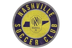 Fan Creations Nashville SC MLS Wooden Sign 12” Round Wall Decor- Show Your NSC Team Spirit and Decorate Your Major League Soccer Fandom - Officially Licensed Sports Decor
