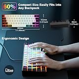 Snpurdiri 60% Wired Gaming Keyboard RGB Backlit Ultra-Compact Black White view 5