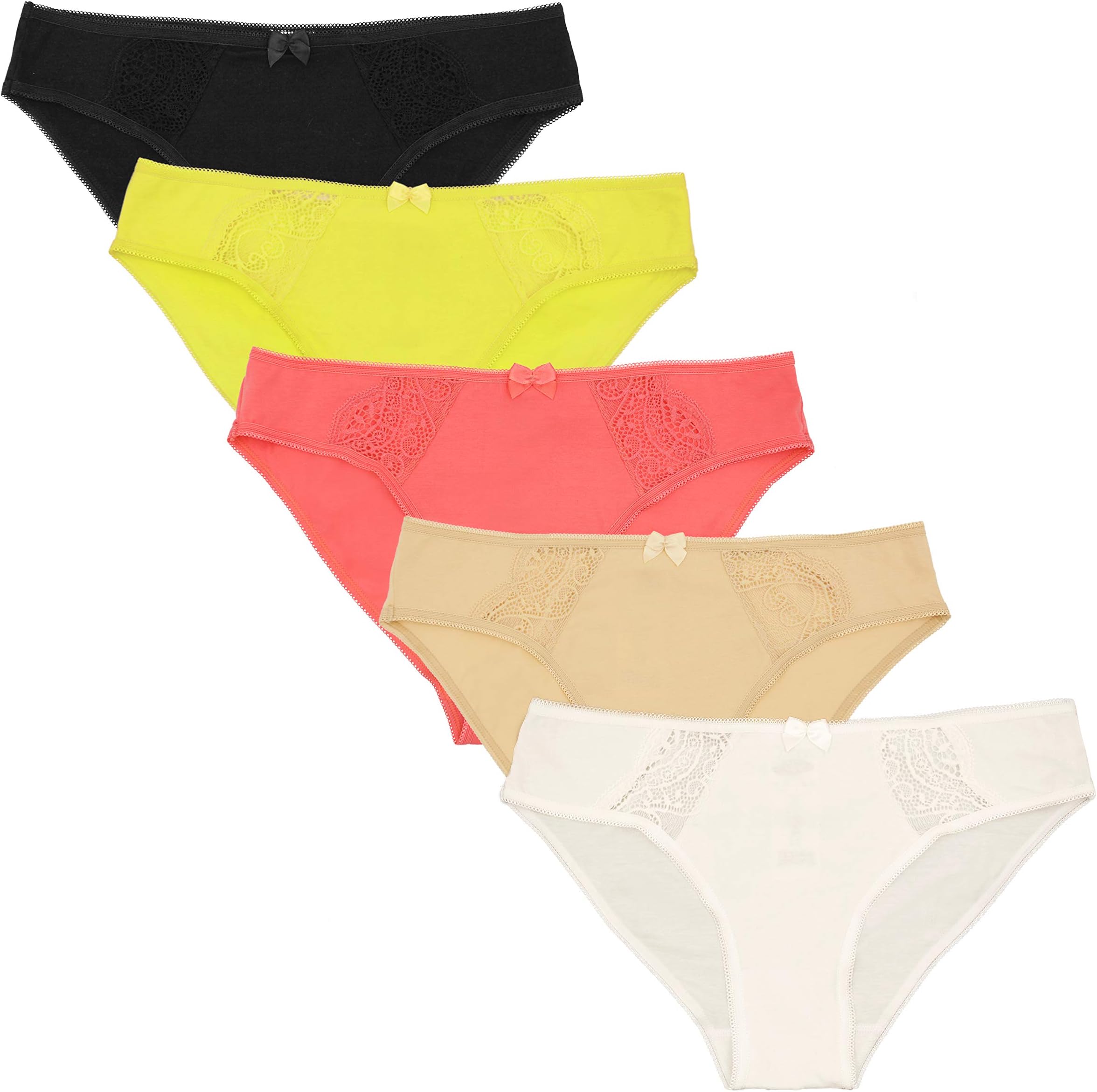 Women's Lace Soft Cotton Bikini Underwear Panties Set(CBW0202-AC_2XL)