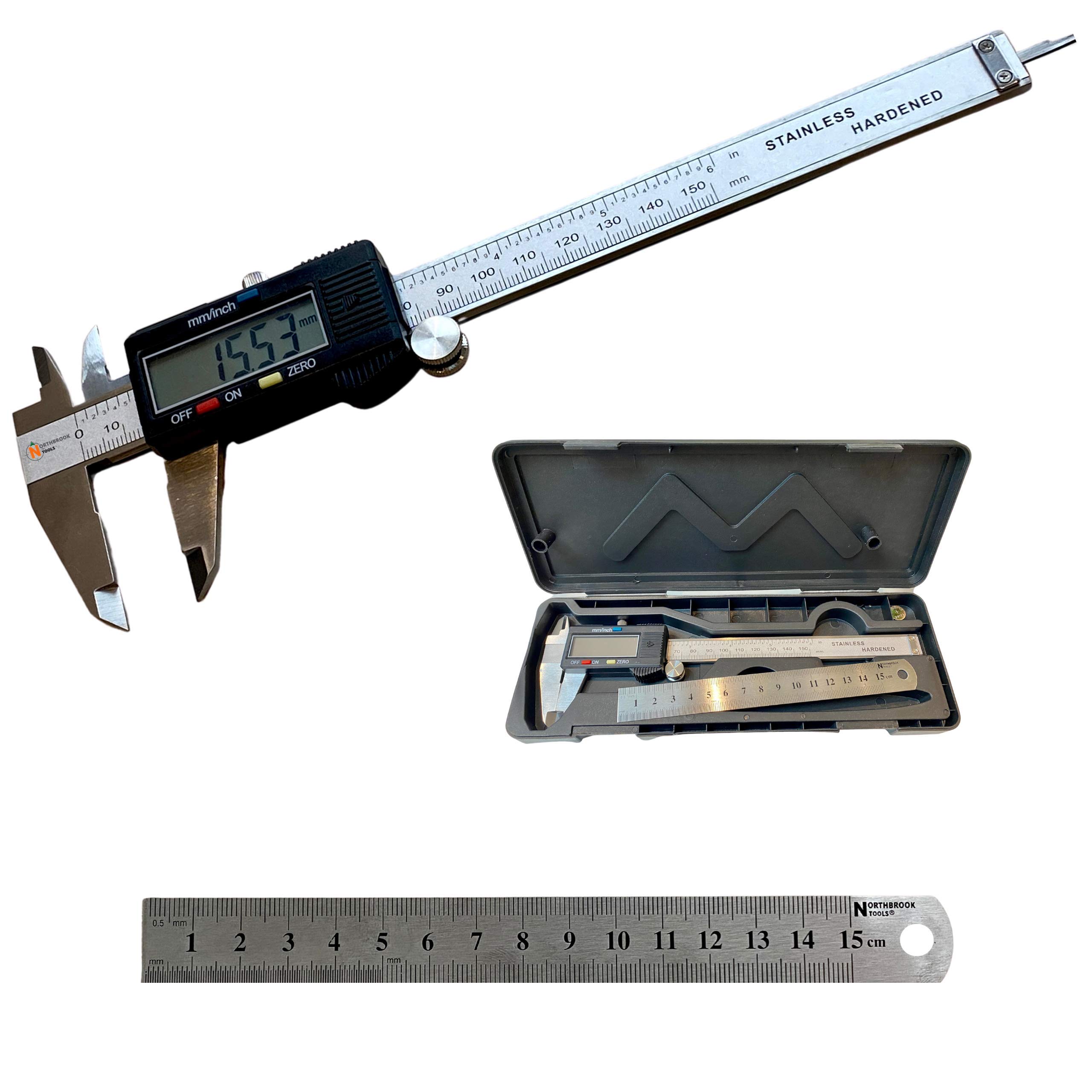 Buy Vernier Caliper from Northbrook Tools ® + Metal Ruler 15cm. Digital