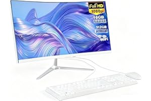 23.8“ All-in-One Computer Core i7 up to 3.8GHz 16GB DDR 512GB SSD All in One PC Dual-Band WiFi Bluetooth 5.0 Complete with Mo