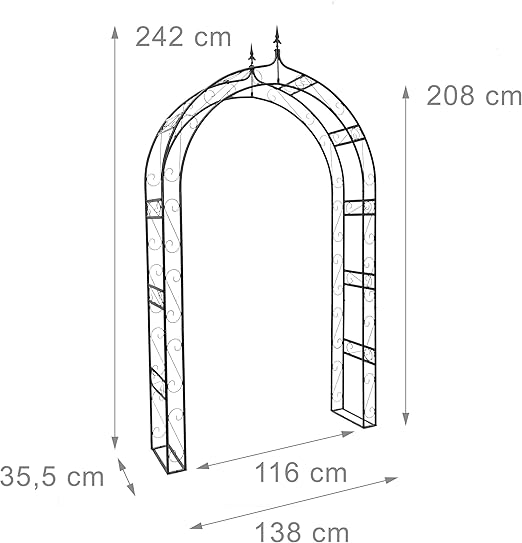 Relaxdays Arco de Metal Punta para Rosas 10020028-Arco, Negro ...
