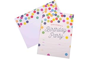 Invitations for Birthday Party - 20 Cards with Envelopes