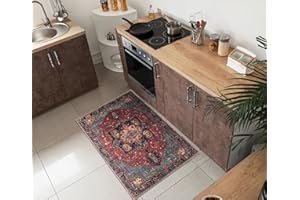 Keen Home Design 2x3 Rug - Machine Washable Entry Rug with Non-Slip Backing, Ideal for Enteryway, Kitchen, Bathroom, Laundry Room - Vintage, Easy Clean, Durable, Low Pile Rug - (2' x 3')