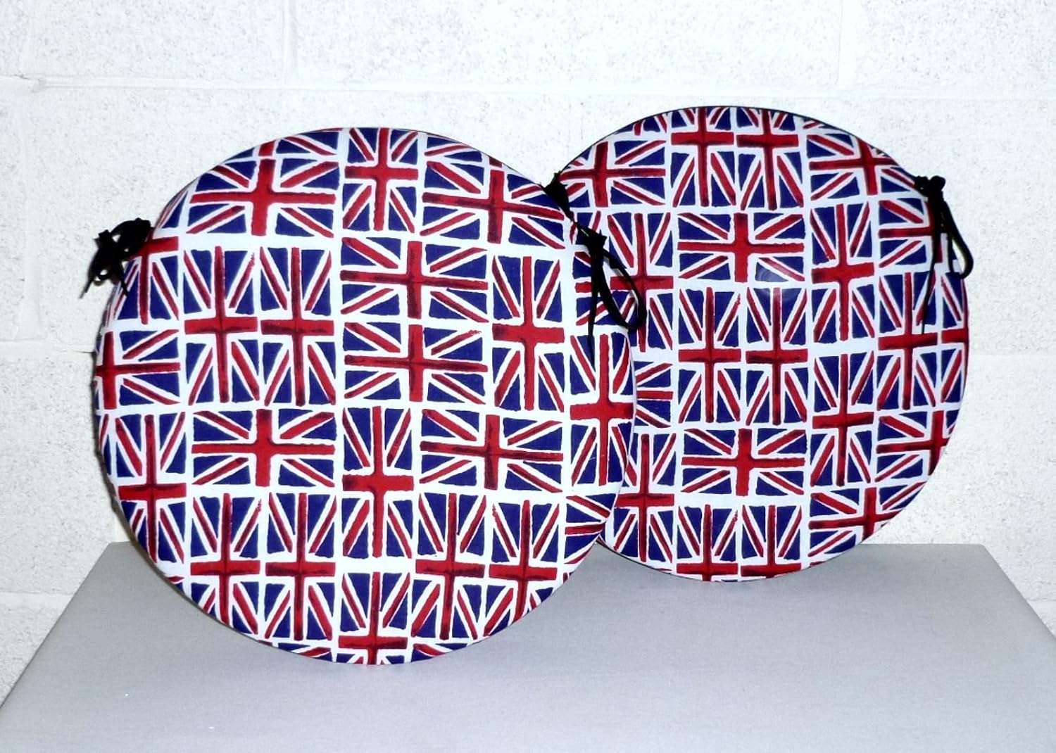 2 x Zippy Multi Union Jack 13" Round dining chair cushion seat pads