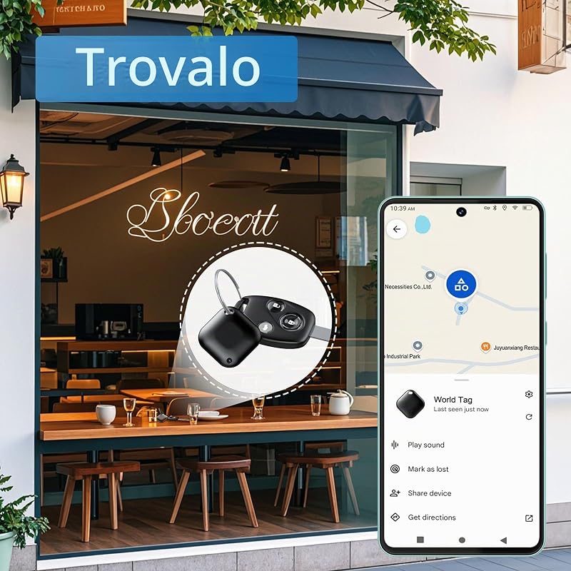 Tracker Android Smart Tag, tracker Bluetooth compatibile con Google Find My Hub App (solo Android), localizzatore anti-smarrimento per chiavi, valigie, zaini, borse e altro ancora, nero, confezione da