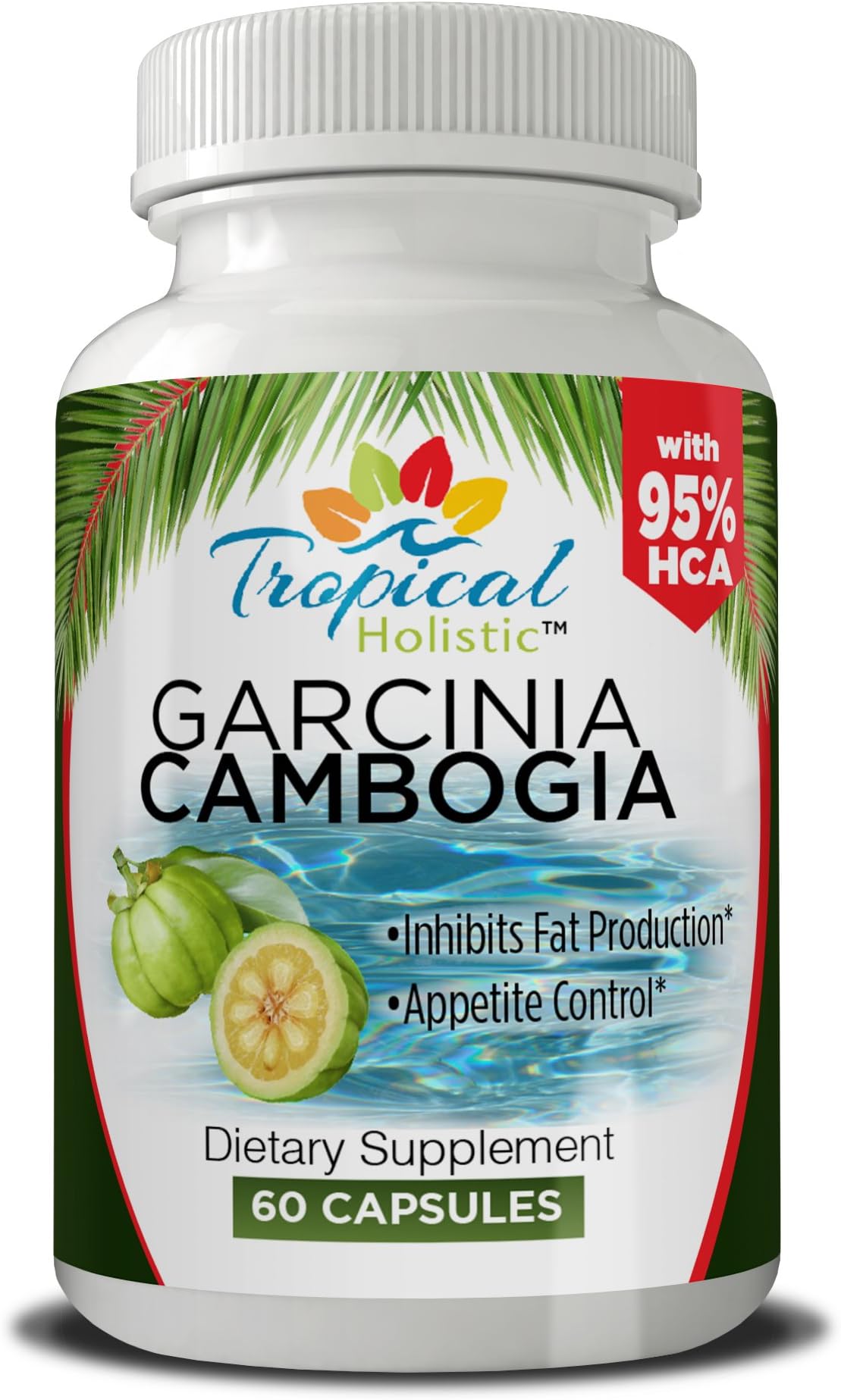 Pure Garcinia Cambogia Extract by Tropical Holistic - 95% HCA Extra Strength, All Natural Weight Loss Diet Pills, Appetite Suppressant, Fat Burner Slim for Men & Women, 1400mg, 60 Count VCap