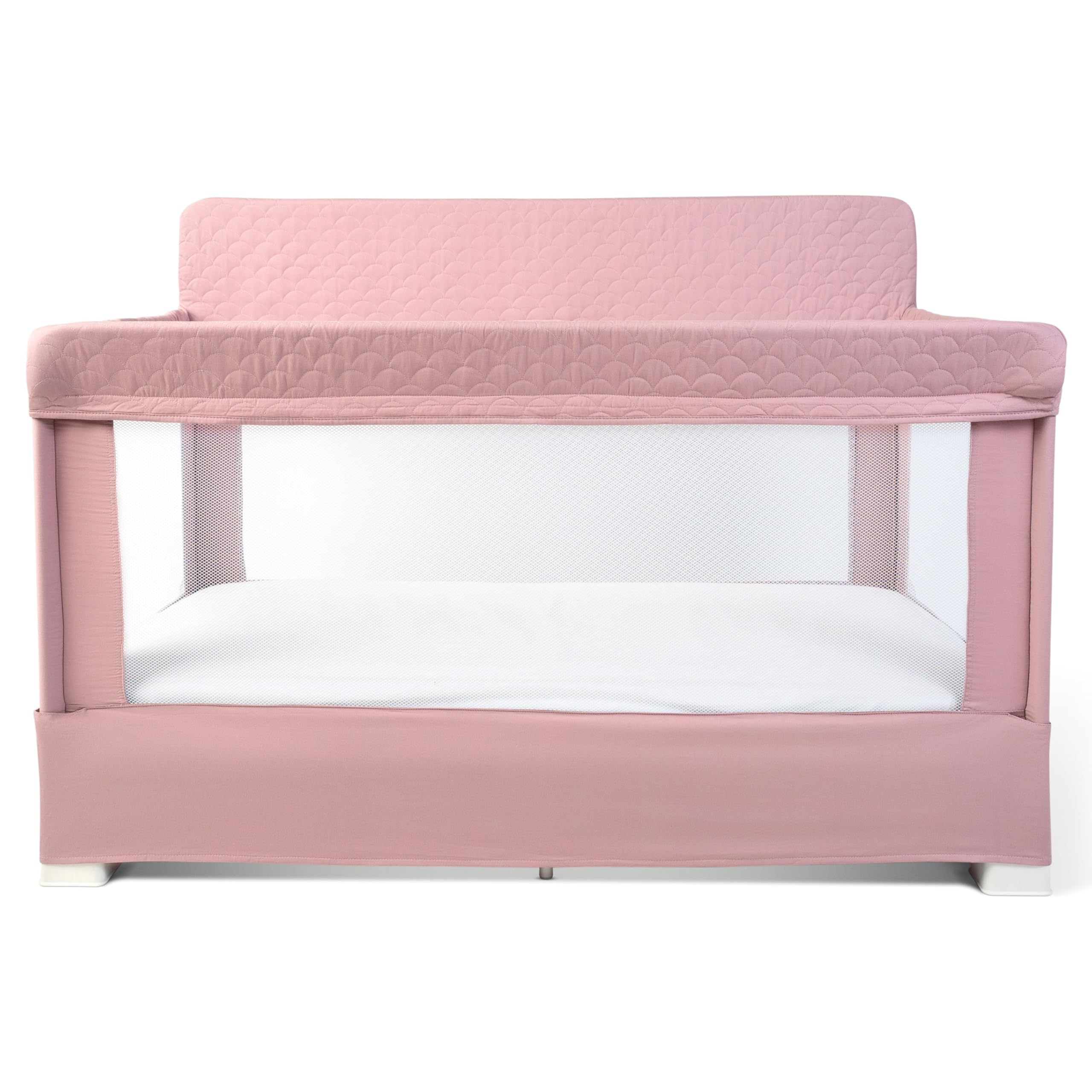 Photo 1 of Baby Delight Lunaire Full Size Crib | Breathable Mesh Baby Crib | Tool-Free Assembly Baby Bed | 100% GOTS Certified Organic Cotton Fabric | Organic Rose